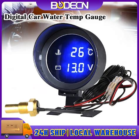 Round Led Digital Car Truck Water Temp Gauge Temperature Sensor