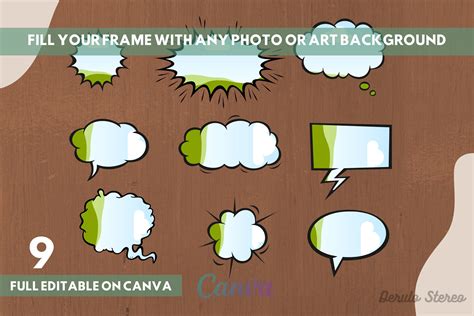 Comic Book Speech Bubbles Canva Frames Graphic By Derulostereo