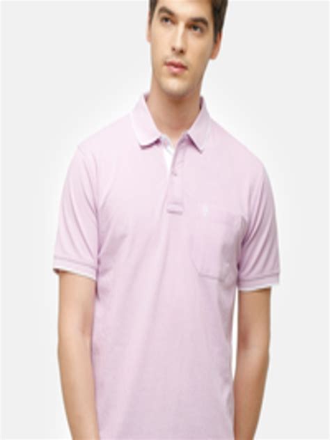 Buy Classic Polo Men Lavender Polo Collar Pockets T Shirt Tshirts For