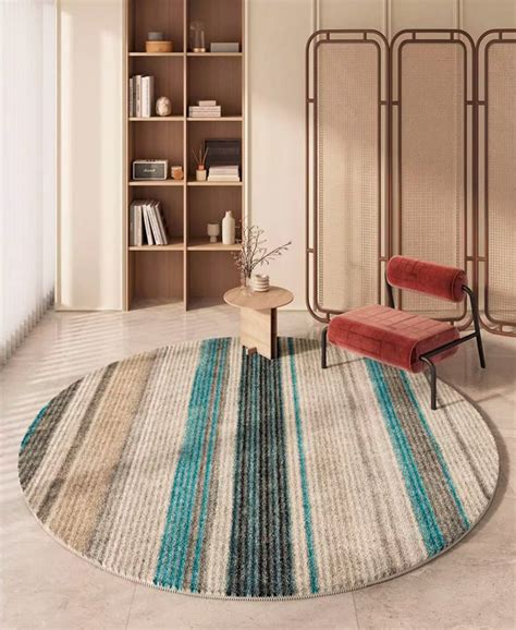 Geometric Round Rugs for Dining Room, Contemporary Modern Rug for Livi ...