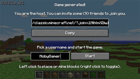 Screenshot Of Minecraft Classic Browser 2009 Mobygames