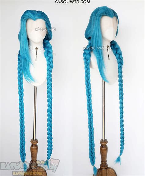 Peluca De Encaje Frontal Arcane League Of Legends Jinx 140 Cm Azul