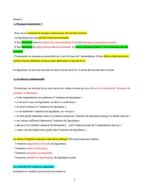 DRT2001 Interprétation des lois Séance 1 à 6 Séance 1 1 Pourquoi