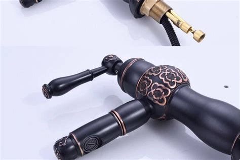 Luxury New Basin Faucets Pull Out Black Bathroom Sink Crane Copper Sink WC Mixer Faucet Hot And