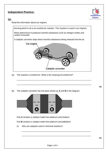 Effect Of Catalysts On Reaction Rate Teaching Resources