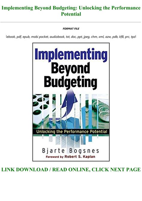 Download !PDF Implementing Beyond Budgeting: Unlocking the Performance