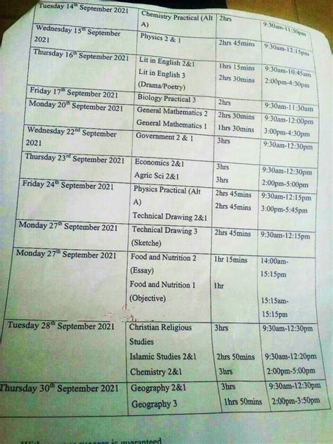 Waec Timetable For Mayjune 20232024 Pdf Is Out