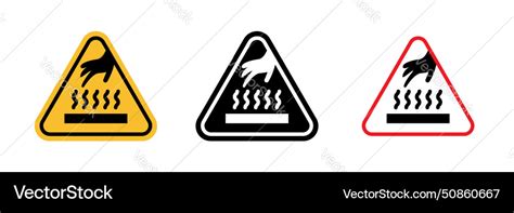Caution Hot Surface Sign Dont Touch Heat Burn Vector Image