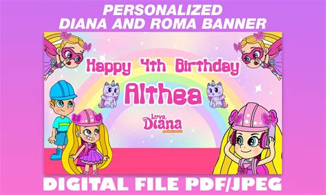 Diana and Roma Backdrop Design Digital File | Etsy