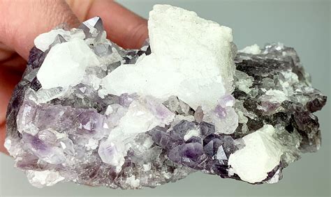 Calcite With Quartz Var Amethyst Minerals For Sale