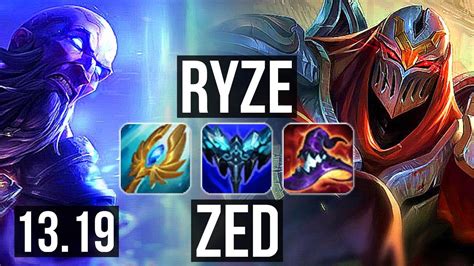 Ryze Vs Zed Mid 1 1m Mastery 300 Games Br Master 13 19 Youtube