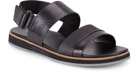 Calvin Klein Dex Leather Sandals In Black For Men Lyst