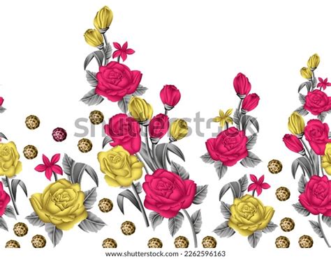 Rose Flower Border Design On White Stock Illustration 2262596163 | Shutterstock