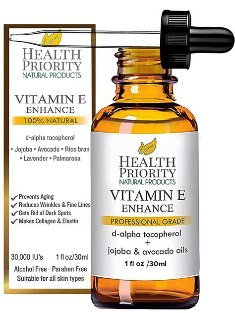 Health Priority Organic Vitamin E Oil For Skin And Scars