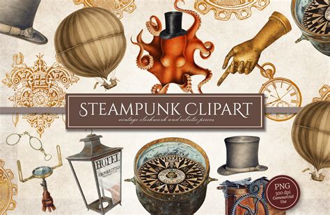 Steampunk Clipart Illustrations Graphic by Secret Helper · Creative Fabrica