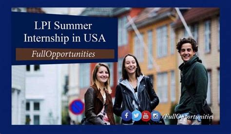 Lpi Summer Internship Program 2021 Usa Fully Funded