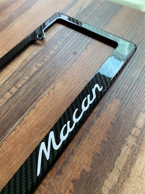 Carbon Fiber License Plate Frame W Porsche Macan Etsy