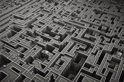 Mind Bending Optical Illusion Of A Maze On An Infinite Plane Stock