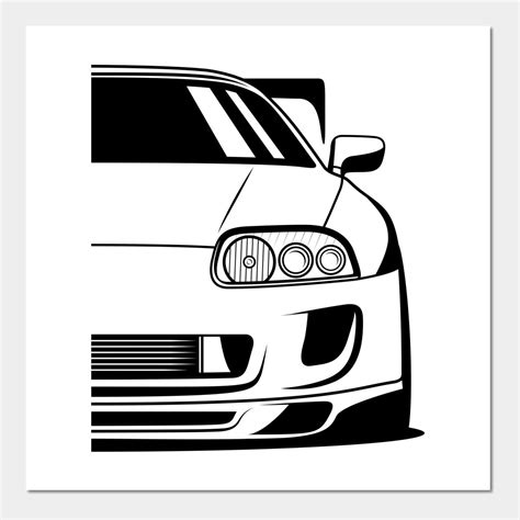 Supra MKIV Front JDM By Goldentuners Simple Car Drawing Car Drawing