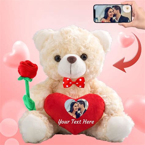 Oso De Peluche Personalizado Con Foto Y Texto Personalizado En El