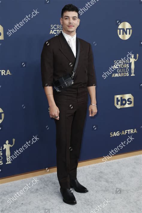 Aaron Dominguez Poses On Red Carpet Editorial Stock Photo Stock Image