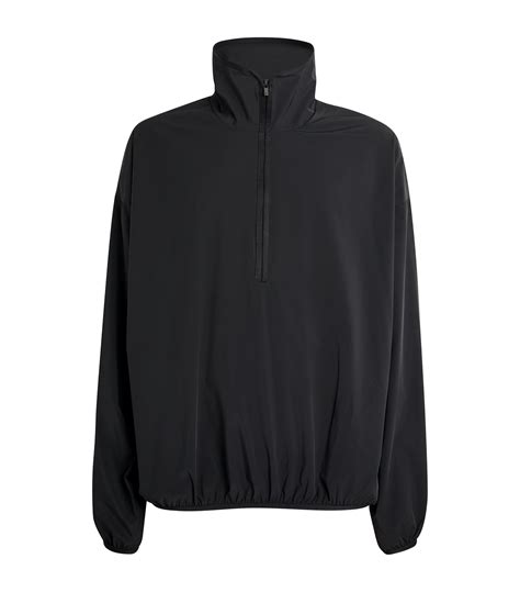 Mens Fear Of God Essentials Black Half Zip Jacket Harrods Uk