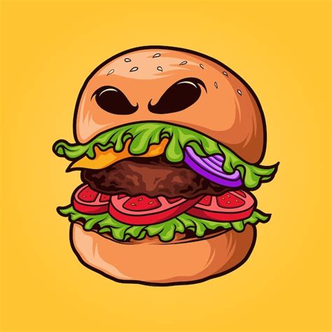 Premium Vector Burger Monster