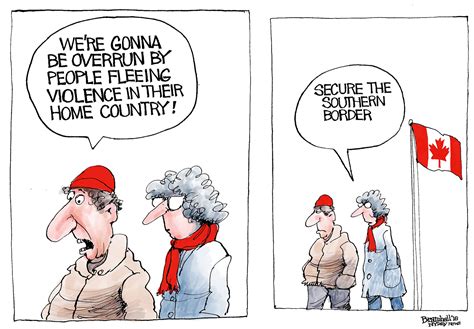 Political Cartoon U S Canada Immigration Migrant Caravan Southern