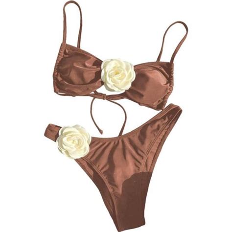 Swim Womens Piece Bikini Set Bathing Suit Tie Back D Rose High Cut Thong Swimsuit Poshmark