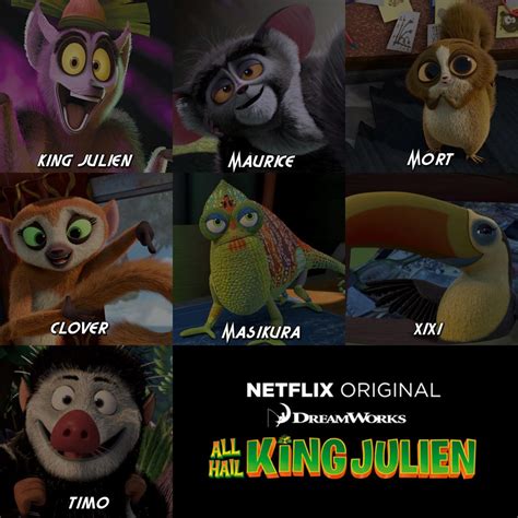 All Hail King Julien Main Characters By Astrokira On Deviantart