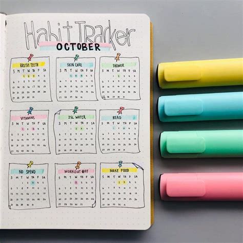 Habit Tracker Ideas For Your Bullet Journal Bujo Inspiration