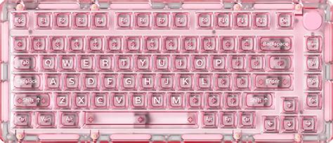 Monsgeek Wireless Mechanical Keyboard Ice Pink Fully Transparent Key Hot Swappable