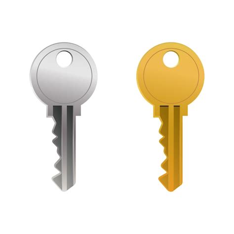 Premium Vector Door Or Padlock Silver And Gold Metal Keys Vector