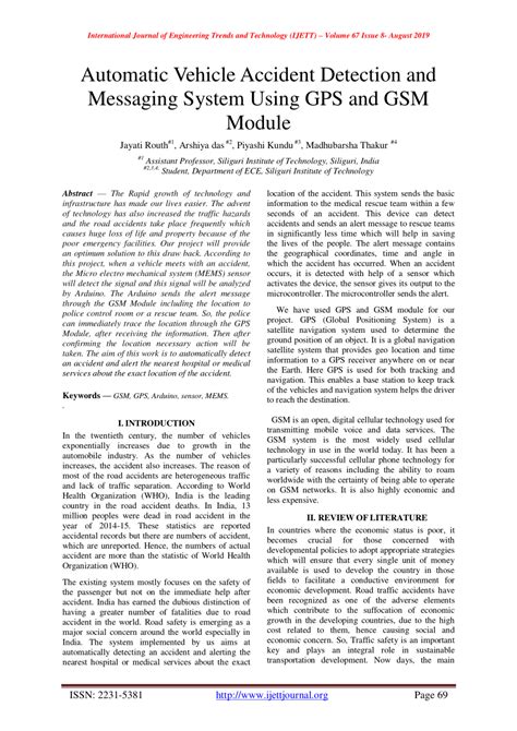 Pdf Automatic Vehicle Accident Detection And Messaging System Using