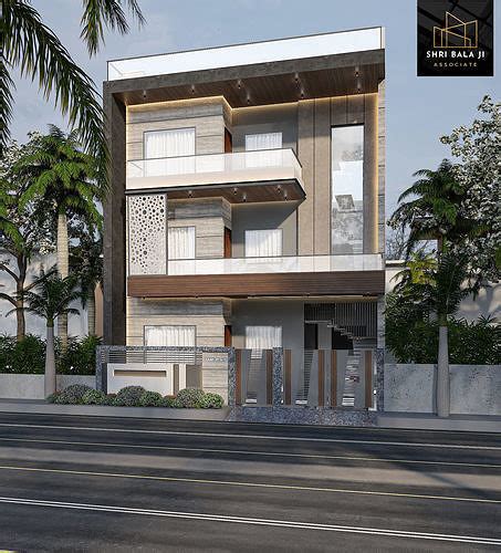 Modern 3D Exterior Design Size 35 ft X 70 ft 3D model | CGTrader