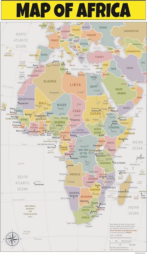 Map Of Africa 18x24 Laminated Wall Map Poster Print Perfect For Classrooms And