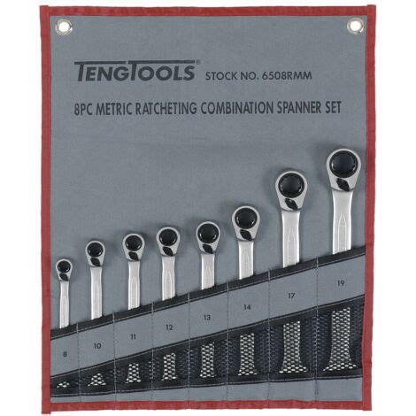 Jeu de 8 clés mixtes racagnac de 8 à 19 mm Teng Tools 6508RMM