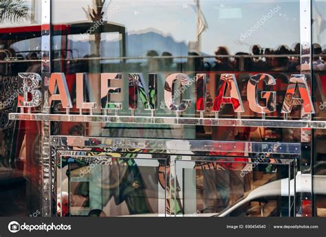 Cannes France August 2023 Sign Board Balenciaga Boutique Center Cannes