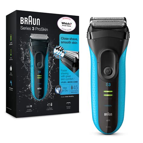 Braun Series Proskin S Electric Shaver Black Blue Rechargeable