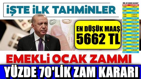 EMEKLİLERİN OCAK ZAMMI NETLEŞECEK EN DÜŞÜK EMEKLİ MAAŞI 5662 LİRA