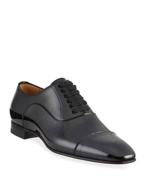 Christian Louboutin Mens Greggo Patent Leather Oxford Shoes Neiman