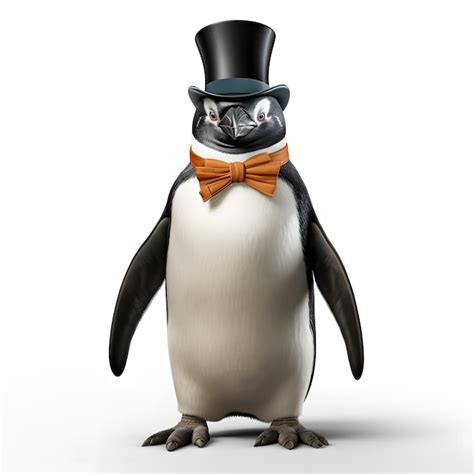 Premium AI Image Penguin Wearing A Top Hat And Bow Tie With A Top Hat