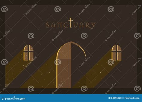 Vector Minimal Poster Sanctuary Stock Vector Illustration Of Modern