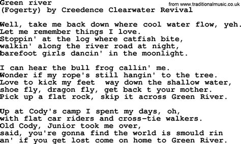 Bruce Springsteen song: Green River, lyrics