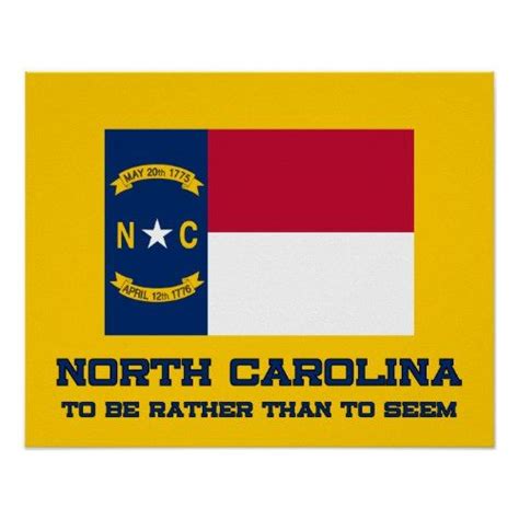 North Carolina State Flag and Motto Poster | North carolina state flag ...