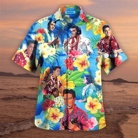 Elvis Presley Blue Hawai Shirt Meteew