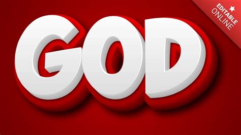 God | Red 3D Style | Text Effect Generator