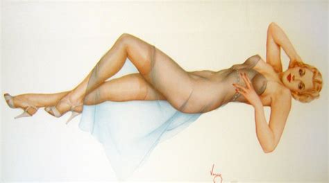 Alberto Vargas Print Of Nude Woman Pinup By Alberto Vargas
