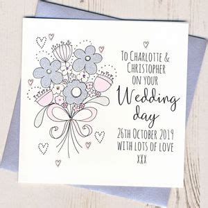 Personalised Glittery Wedding Bouquet Card By Eggbert Daisy