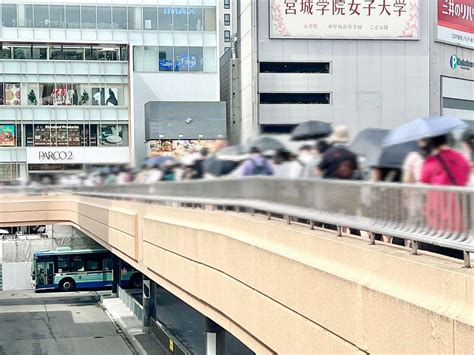 仙台駅前ペデストリアンデッキに超大行列ができていました。 仙台つーしん